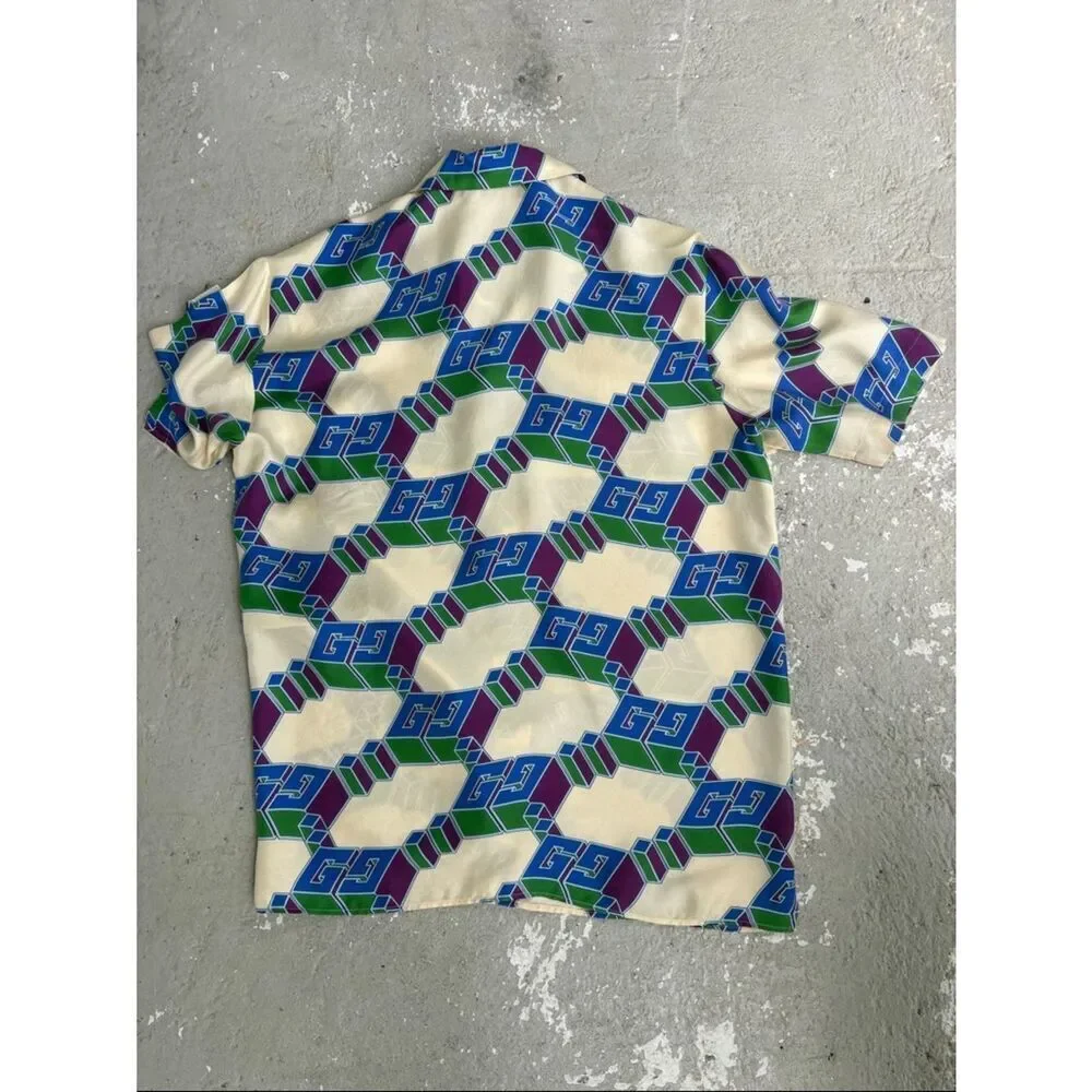 Gucci silk 3-D men’s bowling shirt